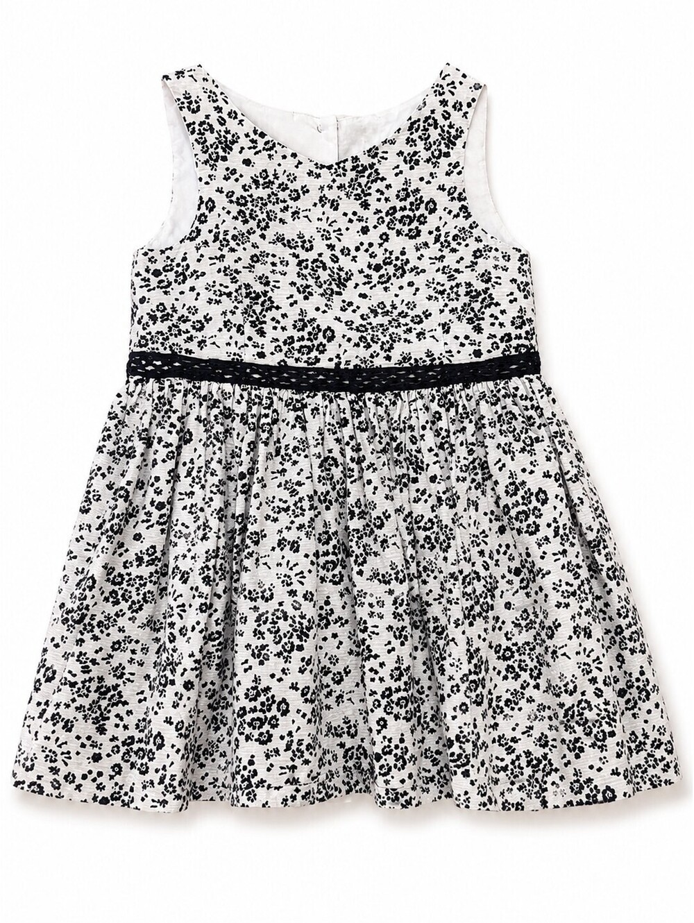 Pippa & Julie Pastourelle Baby Girl Dress 12M Black White Floral Sleeveless